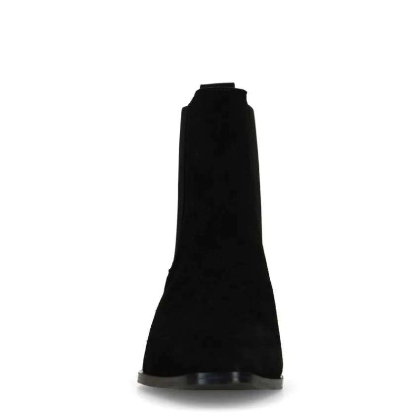 Manfield Zwarte suède chelsea boots^DAMES Enkellaarsjes