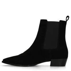 Manfield Zwarte suède chelsea boots^DAMES Enkellaarsjes