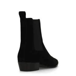 Manfield Zwarte suède chelsea boots^DAMES Enkellaarsjes