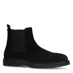 Manfield Zwarte suède chelsea boots^Heren Boots