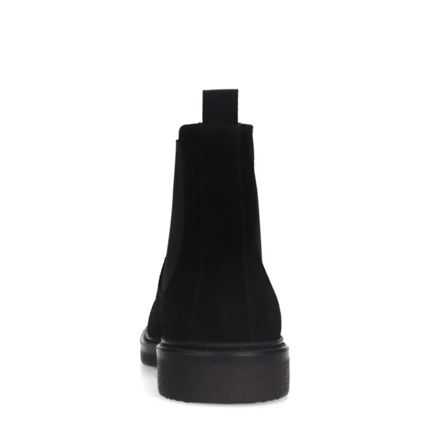 Manfield Zwarte suède chelsea boots^Heren Boots
