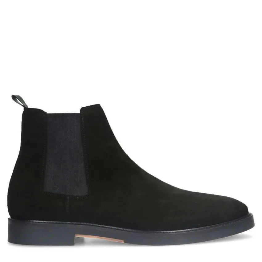 Manfield Zwarte suède chelsea boots^Heren Boots