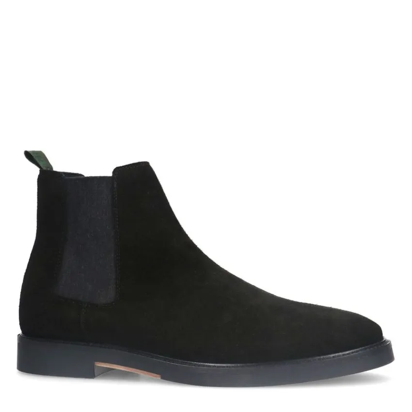 Manfield Zwarte suède chelsea boots^Heren Boots