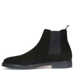 Manfield Zwarte suède chelsea boots^Heren Boots