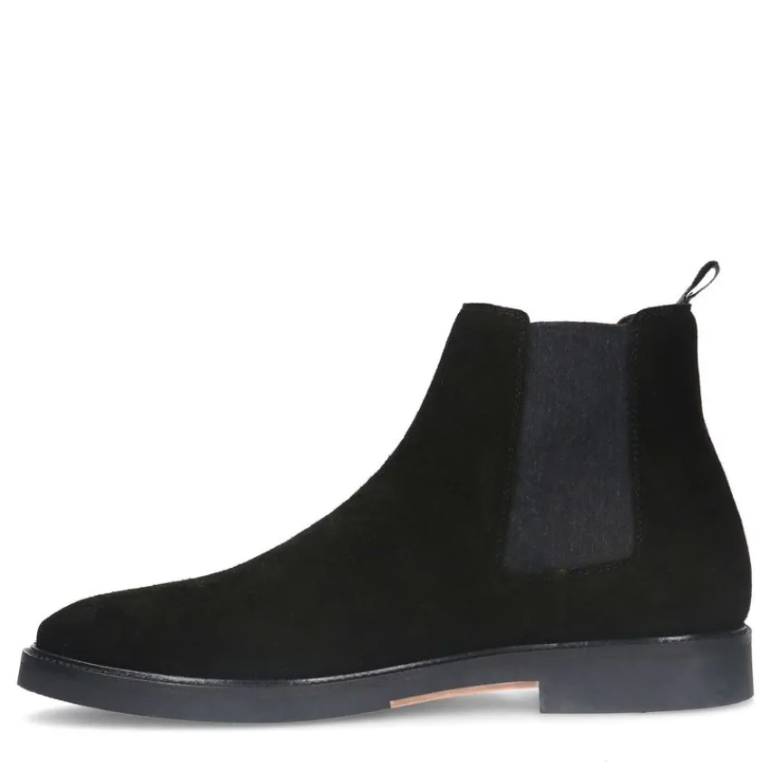Manfield Zwarte suède chelsea boots^Heren Boots