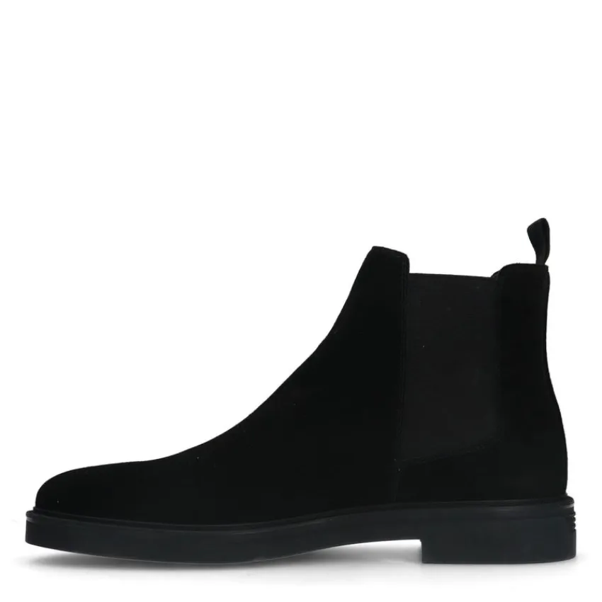 Manfield Zwarte suède chelsea boots^Heren Boots