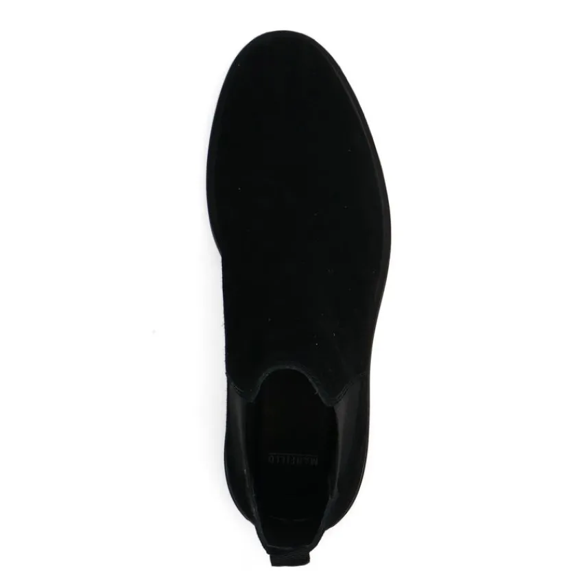 Manfield Zwarte suède chelsea boots^Heren Boots