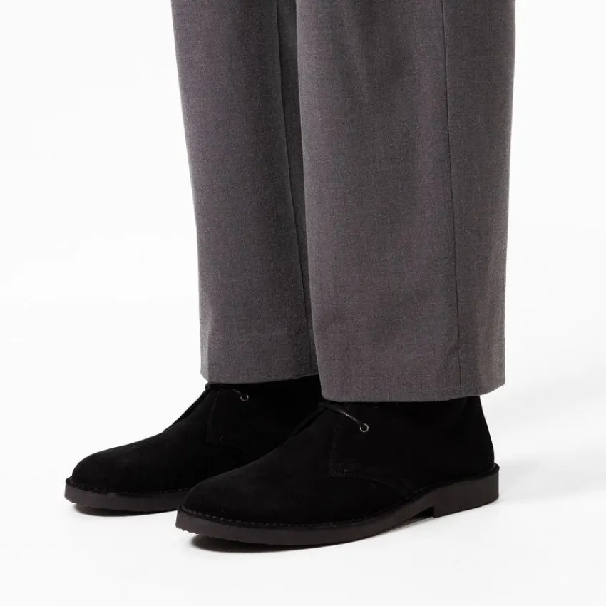 Manfield Zwarte suède desert boots^Heren Boots