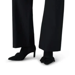 Manfield Zwarte suède enkellaarsjes met hak^DAMES Enkellaarsjes