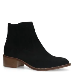 Manfield Zwarte suède enkellaarsjes^DAMES Enkellaarsjes