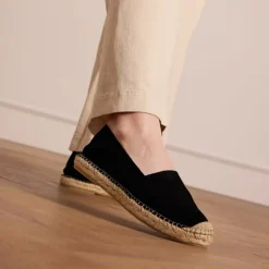 Manfield Zwarte suède espadrilles^DAMES Espadrilles