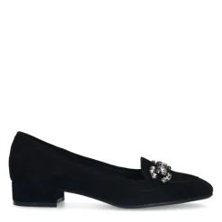 Manfield Zwarte suède loafer pumps^DAMES Loafers