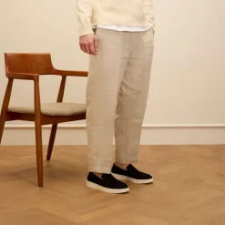 Manfield Zwarte suède loafers^Heren Loafers