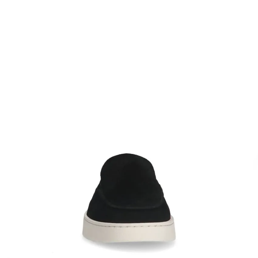 Manfield Zwarte suède loafers^Heren Loafers
