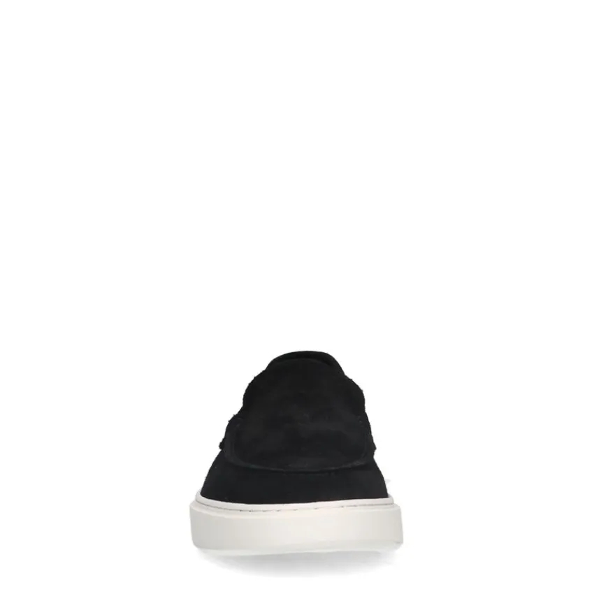 Manfield Zwarte suède loafers^Heren Loafers