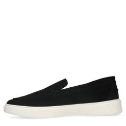 Manfield Zwarte suède loafers^Heren Loafers