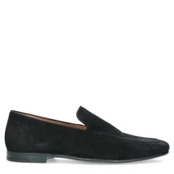 Manfield Zwarte suède loafers^Heren Loafers