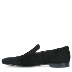 Manfield Zwarte suède loafers^Heren Loafers