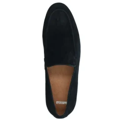 Manfield Zwarte suède loafers^Heren Loafers