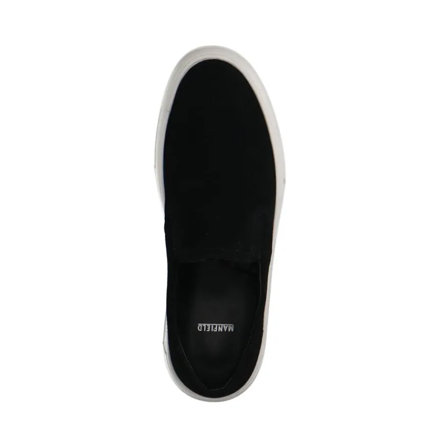 Manfield Zwarte suède loafers^Heren Loafers