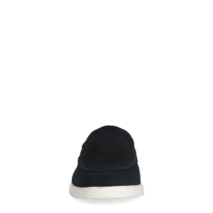 Manfield Zwarte suède loafers^Heren Loafers