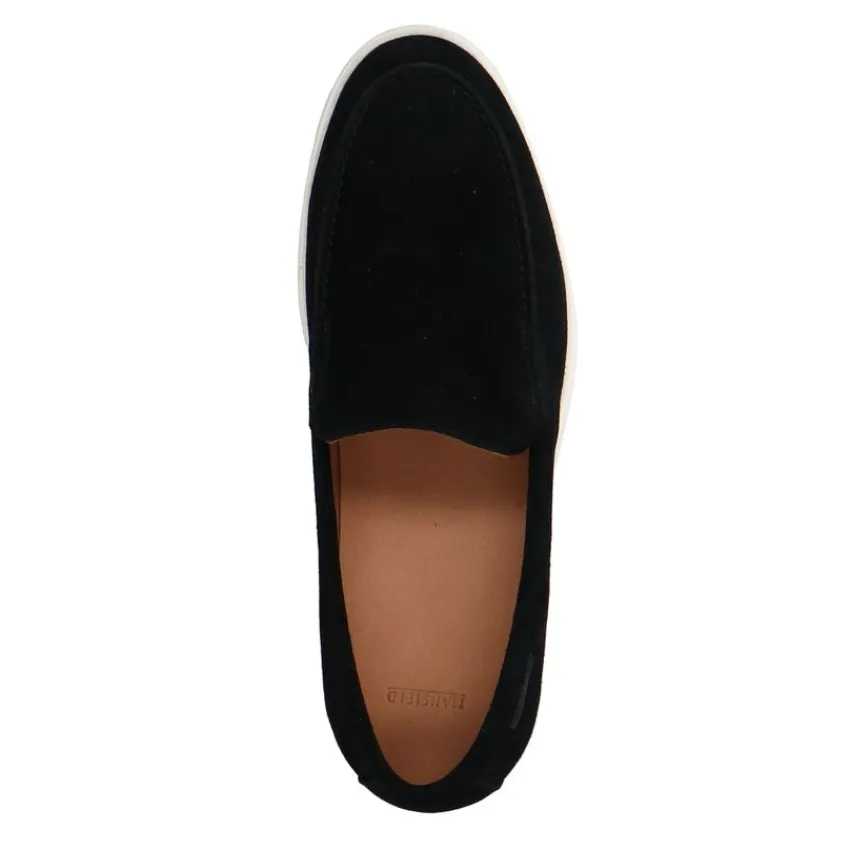 Manfield Zwarte suède loafers^Heren Loafers