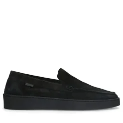 Manfield Zwarte suède loafers^Heren Loafers