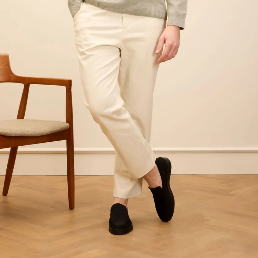 Manfield Zwarte suède loafers^Heren Loafers