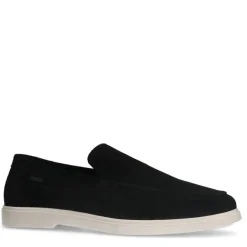 Manfield Zwarte suède loafers^Heren Loafers