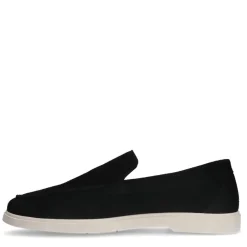 Manfield Zwarte suède loafers^Heren Loafers