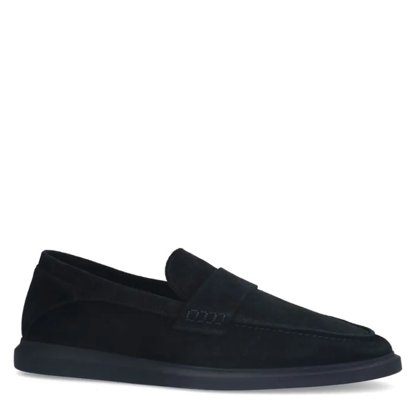 Manfield Zwarte suède loafers^Heren Loafers