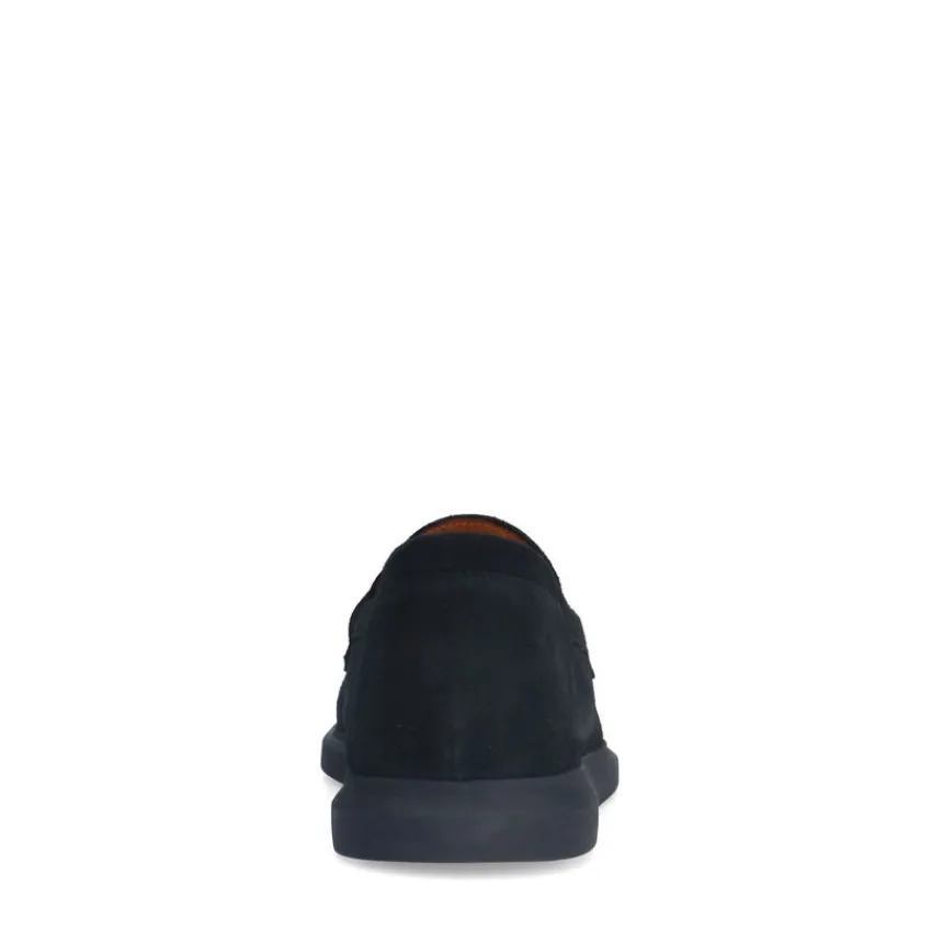 Manfield Zwarte suède loafers^Heren Loafers