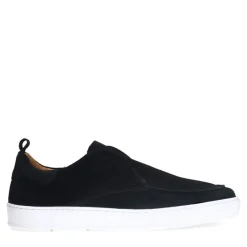 Manfield Zwarte suède loafers^Heren Loafers