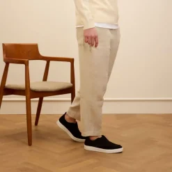 Manfield Zwarte suède loafers^Heren Loafers