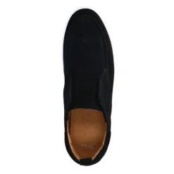 Manfield Zwarte suède loafers^Heren Loafers