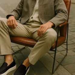 Manfield Zwarte suède loafers^Heren Loafers