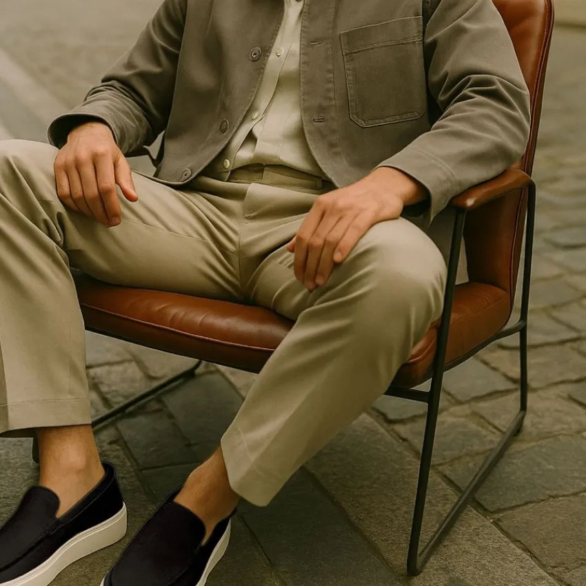 Manfield Zwarte suède loafers^Heren Loafers