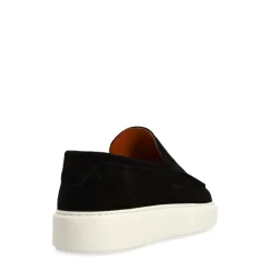 Manfield Zwarte suède loafers^Heren Loafers