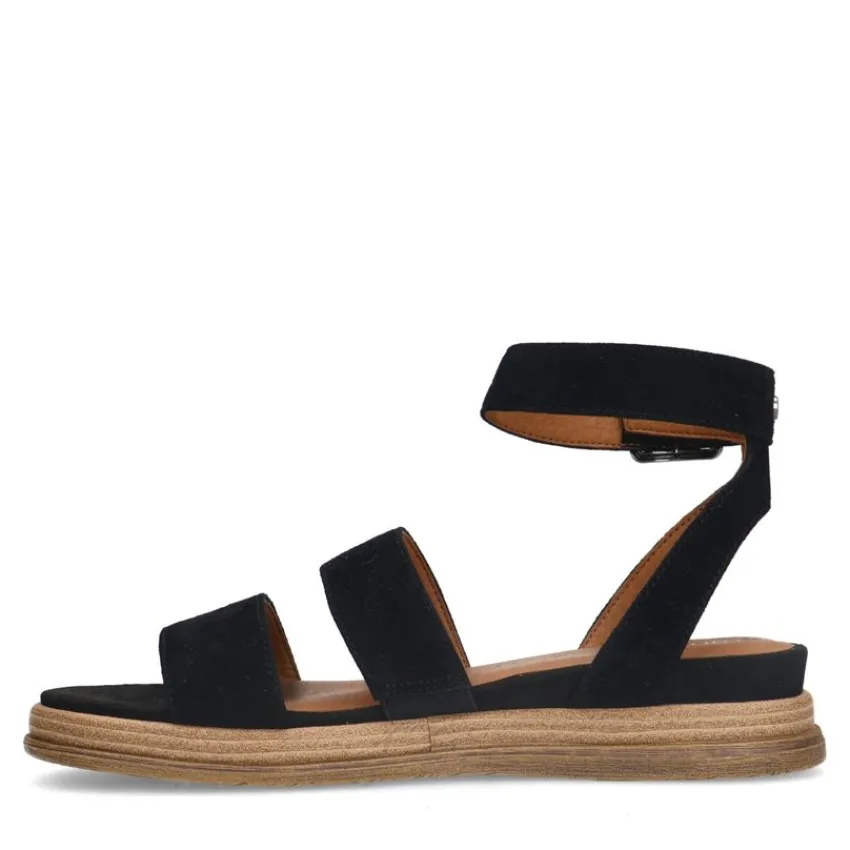 No Stress Zwarte suède plateau sandalen^DAMES Sandalen