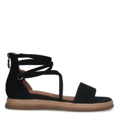 No Stress Zwarte suède sandalen met bandjes^DAMES Sandalen