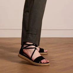 No Stress Zwarte suède sandalen met bandjes^DAMES Sandalen