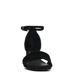 Manfield Zwarte suède sandalen met hak^DAMES Sandalen