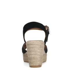 Manfield Zwarte suède sleehakken^DAMES Espadrilles|Sandalen
