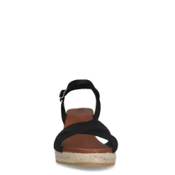 Manfield Zwarte suède sleehakken^DAMES Espadrilles|Sandalen