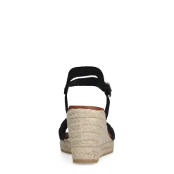 Manfield Zwarte suède sleehakken^DAMES Espadrilles|Sandalen