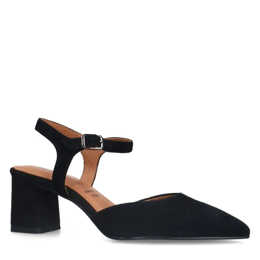 No Stress Zwarte suède slingbacks^DAMES Pumps|Slingbacks