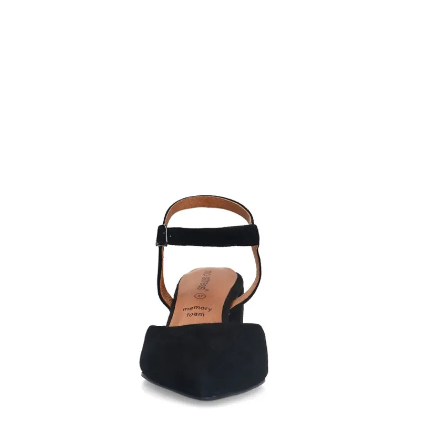 No Stress Zwarte suède slingbacks^DAMES Pumps|Slingbacks