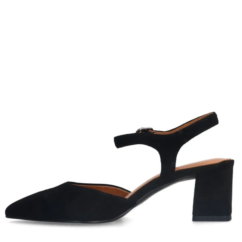 No Stress Zwarte suède slingbacks^DAMES Pumps|Slingbacks
