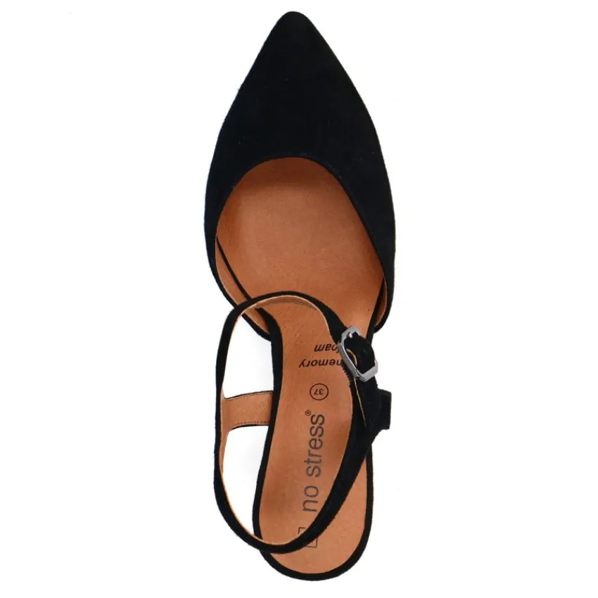 No Stress Zwarte suède slingbacks^DAMES Pumps|Slingbacks