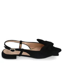 Manfield Zwarte suède slingbacks^DAMES Slingbacks|Loafers